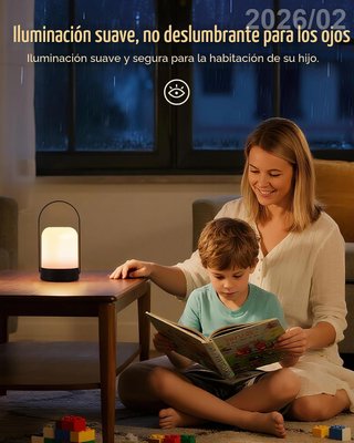 NIXTRVE Lampara Mesa LED Recargable USB-C Metal