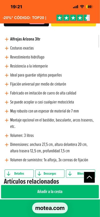 Alforjas para moto negro