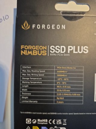 SSD Forgeon Nimbus 1TB PCIe Gen4 NVMe
