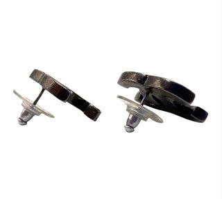 Pendientes Chanel Doble C Azul y Plateado