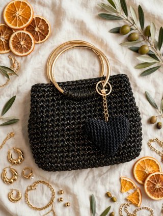 Portachiavi a forma di cuore nero