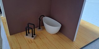 Casa de muñecas de madera con accesorios