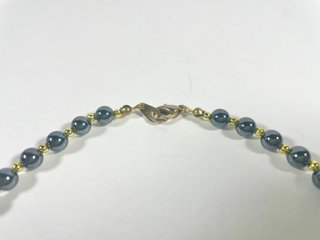 Conjunto Perlas Negras y Doradas Vintage