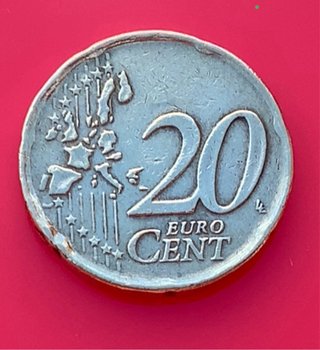 Moneda Grecia 20 Céntimos 2002 Errores
