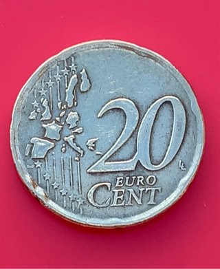 Moneda Grecia 20 Céntimos 2002 Errores