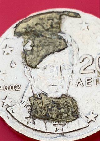Moneda Grecia 20 Céntimos 2002 Errores