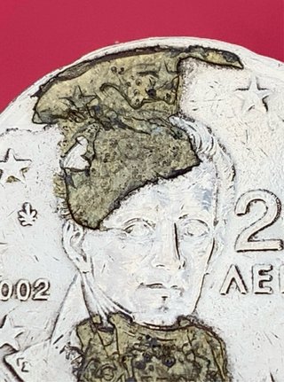 Moneda Grecia 20 Céntimos 2002 Errores