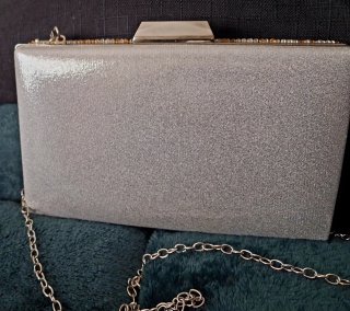 Bolso de fiesta dorado y plateado