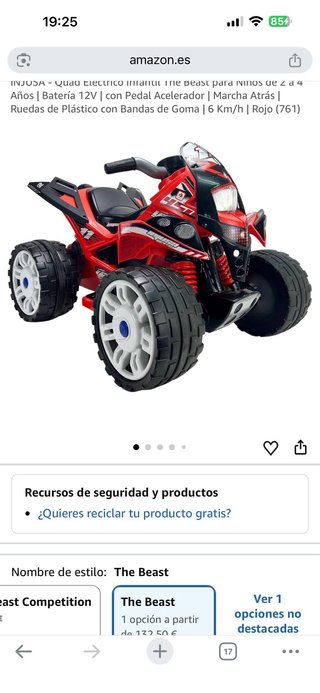 Quad infantil rojo y negro