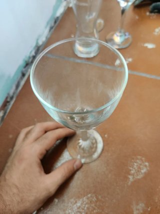Juego copas vintage verdes postre/vino
