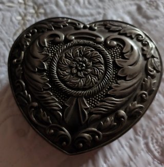Joyero Corazón Vintage Metal Plateado