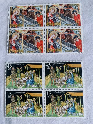 Sellos España: 9 series, 18 Edifil, 72 sellos