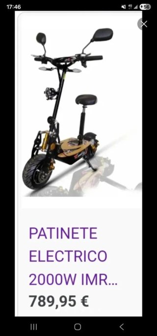 Patinete eléctrico con asiento