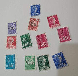 Lote 11 sellos antiguos Francia