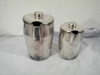 Coppia lattiera bollilatte vintage acciaio inox
