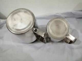 Coppia lattiera bollilatte vintage acciaio inox