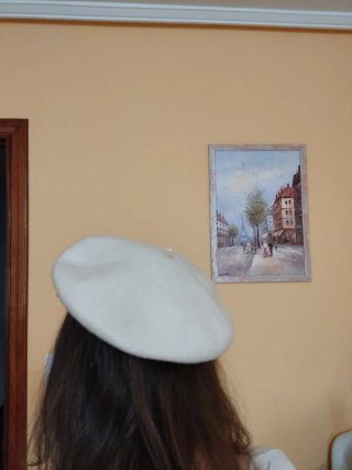 Boina chica lana beige