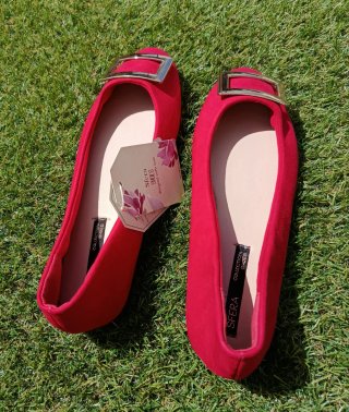 Bailarinas Sfera rojas hebilla dorada Talla 37