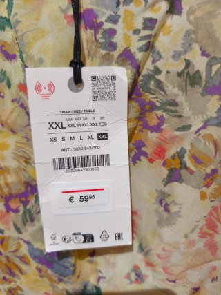 Vestido Zara Largo Estampado Talla XXL