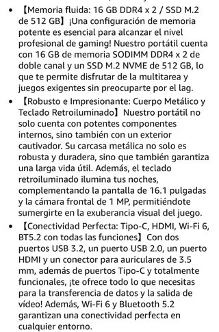 Portátil AOC 16.1 Ryzen 7 5700U 16GB RAM 512GB SSD