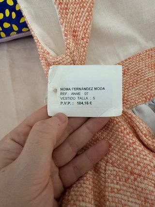 Vestido Noma Fernández Naranja y Beige