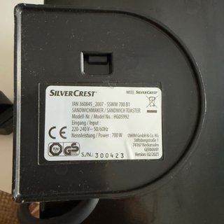 Sandwichera Silvercrest 700W SSWM 700 B1