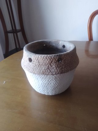 Cesta decorativa barro