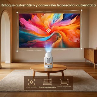 Mini Proyector 4K WiFi 6 Bluetooth Blanco - Nuevo