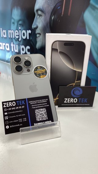 IPHONE 16 PRO 256GB TITANIO 100% BAT. CAM DEL CAMB