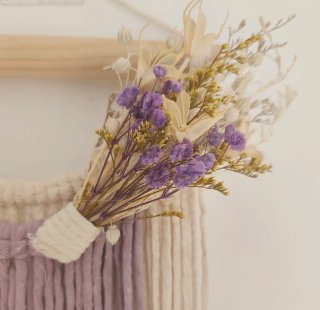 Tapiz Macramé 20x60cms Beige y Morado