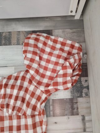 Vestido cuadros rojo y blanco