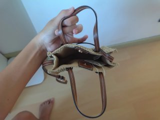 Bolso Zara tejido beige
