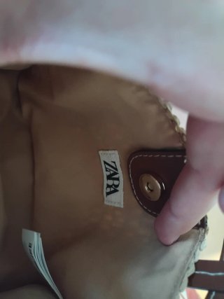 Bolso Zara tejido beige