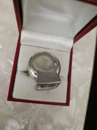 Anillo Plata con Piedra Cuadrada
