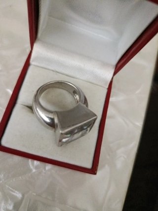 Anillo Plata con Piedra Cuadrada