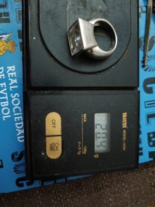 Anillo Plata con Piedra Cuadrada