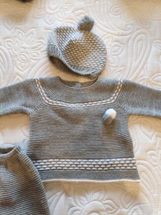 Conjunto bebé 1 mes gris