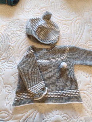 Conjunto bebé 1 mes gris