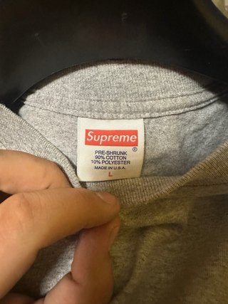 Supreme Maglietta Grigia Manica Lunga exodus
