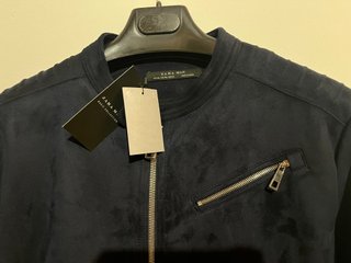 Cazadora Biker Zara Man Azul Marino XXL