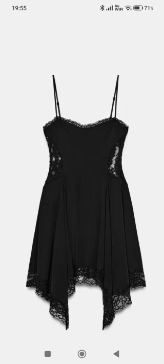 Vestido corto Zara encaje negro