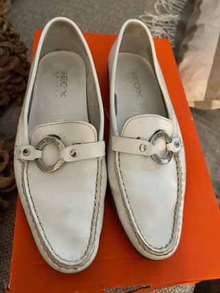 Mocasines Geox Piel Blanca Talla 37