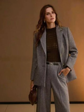 MOTF PREMIUM Traje Chaqueta y Pantalón Gris
