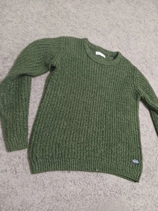 Jersey verde de punto canalé – Talla S – Como nuev