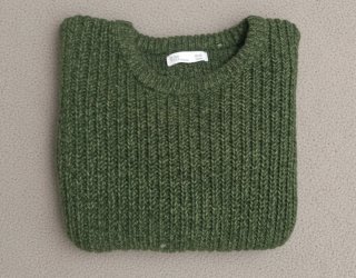 Jersey verde de punto canalé – Talla S – Como nuev