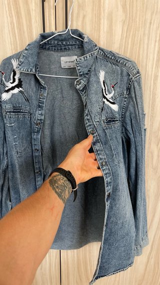 Camisa LFTDNM Denim Bordada Grúas Vintage