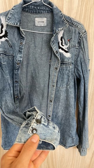 Camisa LFTDNM Denim Bordada Grúas Vintage