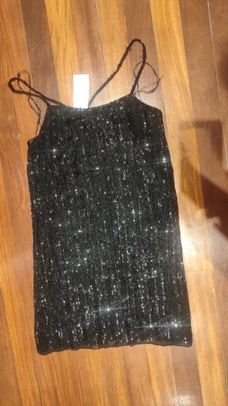 Vestido fiesta lentejuelas negro