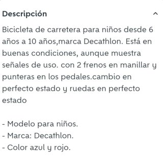 Bicicleta de carretera Decathlon infantil