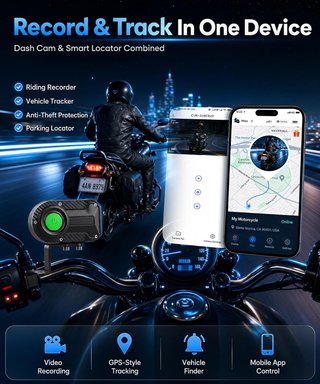 Cámara Moto 1080P con Localizador Dash CAM Moto